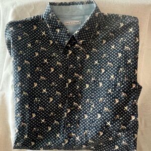 Bugle Boy Vintage 90's Men's Goose Patterned Button Down Shirt SZ: XL
